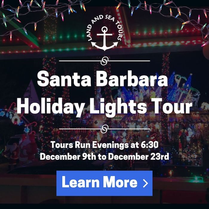 Clickable promo leading to Santa Barbara Holiday Lights info page